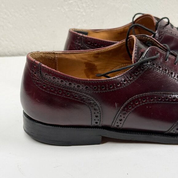 Vintage Cole Haan Oxford Brogue Dress Shoes Wingtip Burgundy Leather SIze 9.5D - Picture 4 of 14
